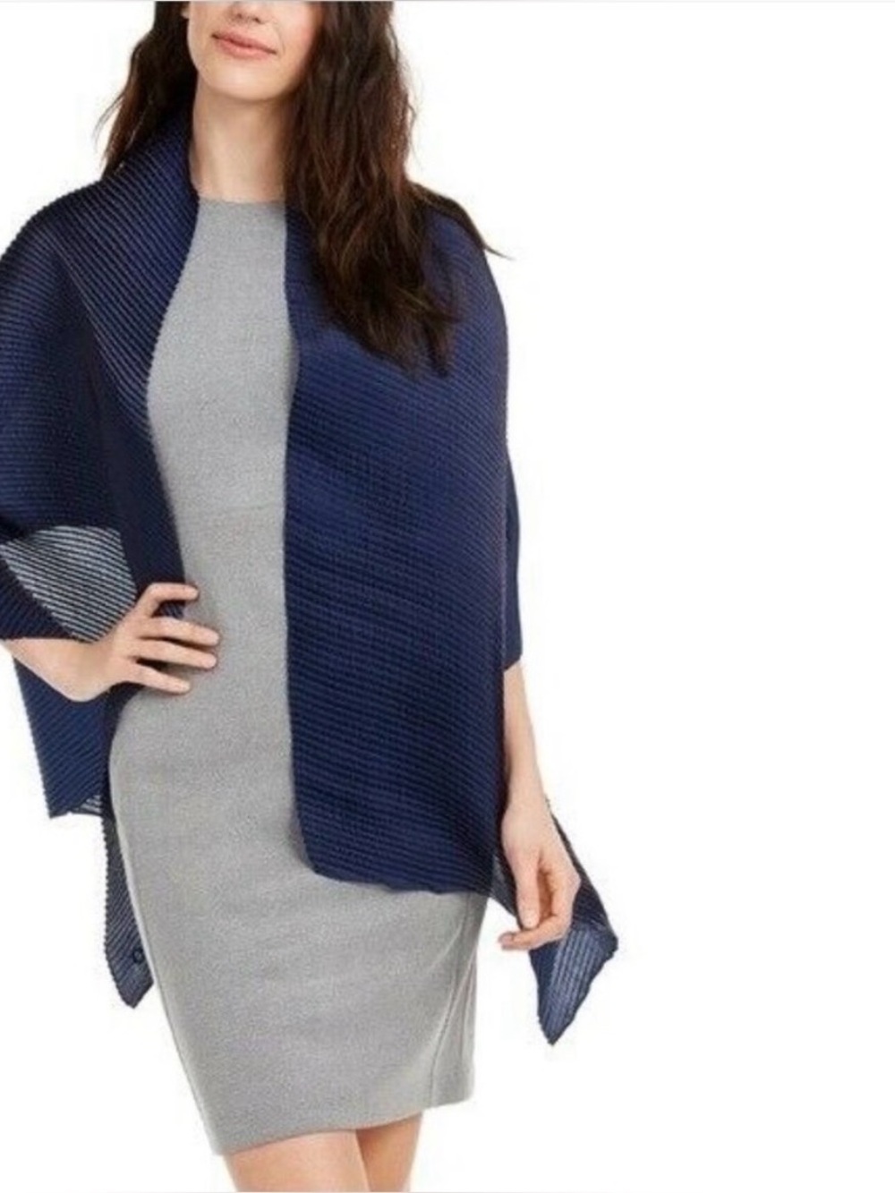 Calvin Klein Pleated Accordion Navy Evening Wrap - Wedding Season!